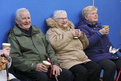 Residents enjoying a coffee on site