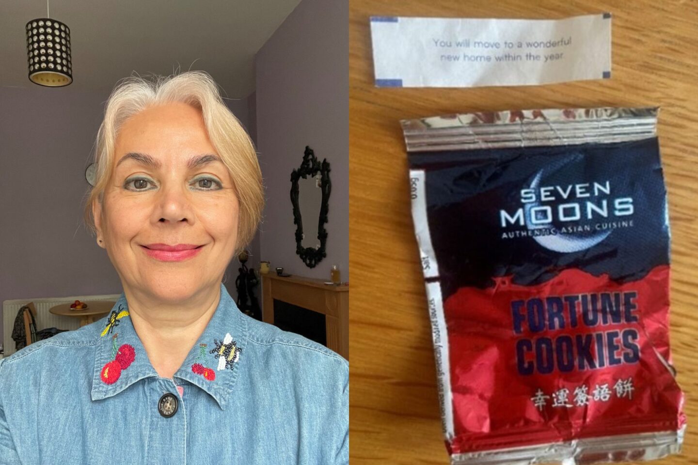 Linda and a fortune cookie