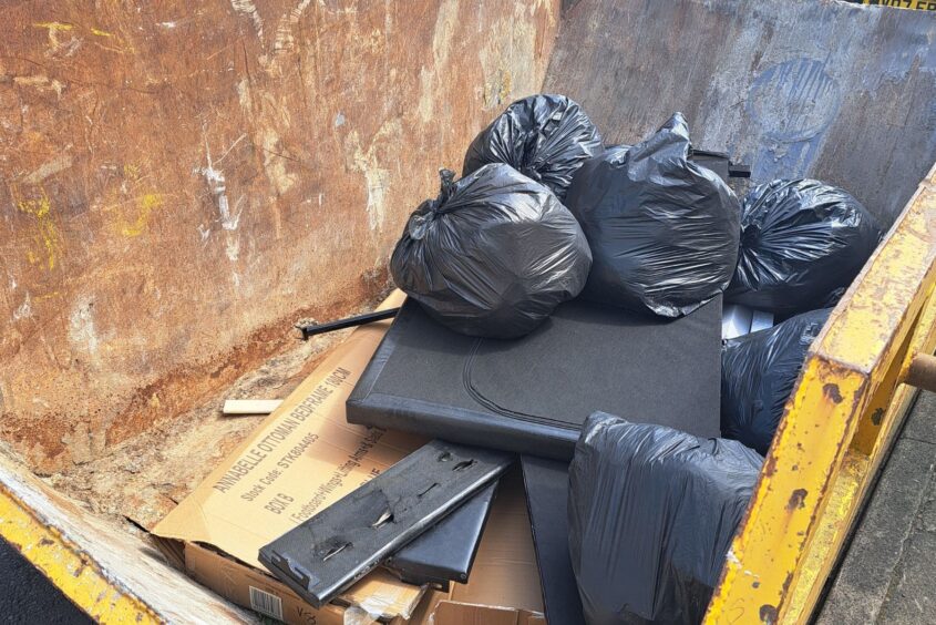 A skip full of rubbish