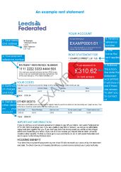 Text - an example rent statement