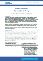 Front cover of adverse credit policy