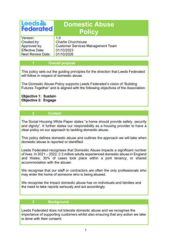 Domestic abuse policy front cover