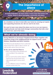 Front cover of the importance of place leaflet