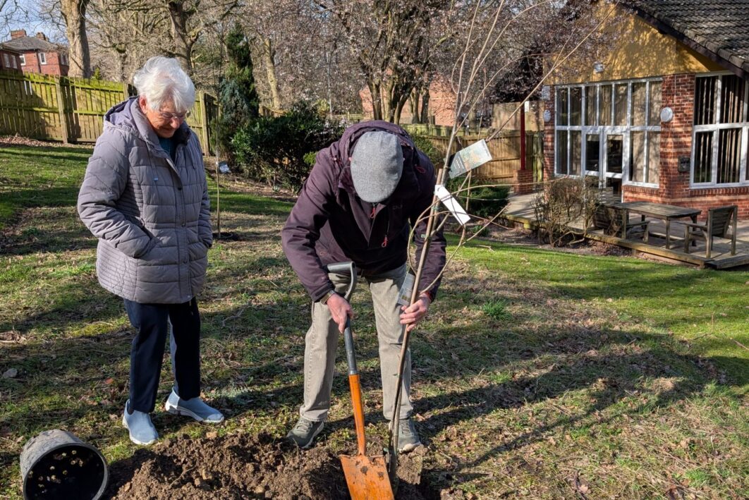 Residents at Cragside close planting trees