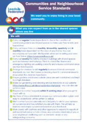 Front cover of community and neighbourhoods service standards