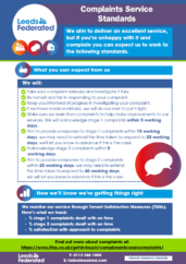 Front cover of complaints service standards