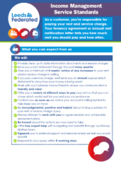 Front cover of income management service standards