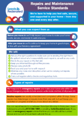 Front cover of repairs and maintenance service standards