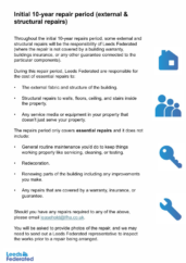 Cover of the external and structural repairs guide for new shared ownership model leases
