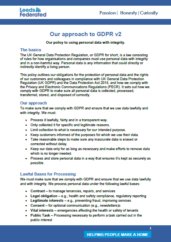 Front cover of GDPR policy