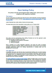 Front cover of the rent setting policy