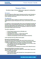 Front cover of tenancy policy